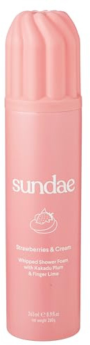 sundae Whipped Shower Foam Strawberries & Cream Foaming Body Wash 8.9 fl oz, 265ml with Kakadu Plum & Finger Lime