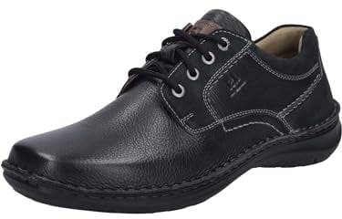 Josef Seibel Herren Bequemschuhe New Anvers 06,Weite K (Extra weit),Wechselfußbett,komfortweite,Schnuerschuhe,Schnuerer,schwarz / 49-100,46 EU