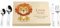 LAUBLUST Kinderbesteck mit Namensgravur - Löwe Motiv UV-Druck & Geschenkbox natur | Besteck mit Namen - Geschenk zur Taufe für Kinder - Taufgeschenke für Jungen & Mädchen | Edelstahl - Holzkiste