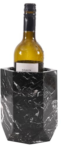 Radicaln Marble Wine Chiller Bucket for 750ml Wine & Champagne Bottles | 6.5 Inches Black, Wine Chillers for Bottles, Dining & Outdoor Patio Party, Bar Cart Accessories, Non-Slip Base, Gift Ready