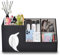 Taschentücher Box aus Leder mit Seitentasche,Quadratische Kosmetiktücher Box mit Magnetverschluss,Tücherbox mit Ablage Oben für Mobiltelefone,Kosmetika,Fernbedienungen,Büroartikel,Parfüms (Schwarz)