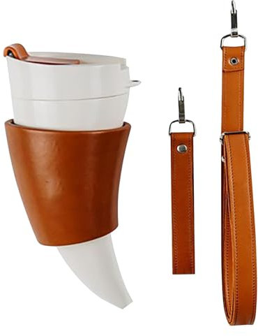 Creative Goat Horns Thermal Mug For Travel Couples | 320ml Leakproof Water Bottle With Strap, Perfect Reusable Drink Container For Hot Or Cold Beverages, Ideal For Coffee And Tea