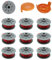 RUIITEN 5364-20 Ersatzspulen und Kappen für Gardena Turbo Trimmer SmallCut Art 2401 (10 Spulen + 2 Kappen)