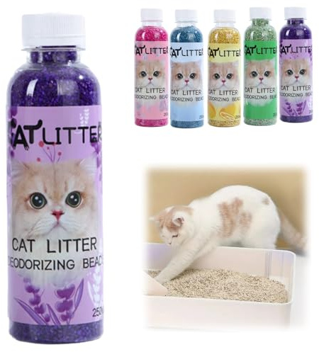 250ml Cat Litter Box Deodorant,Natural Deodorizer Freshener for Cats,Lasting Odour Eliminator for Cat Litter,Pet Friendly Cat Urine Odour Remover,Low Dust Air Freshener and Stain Remover(Lavender)