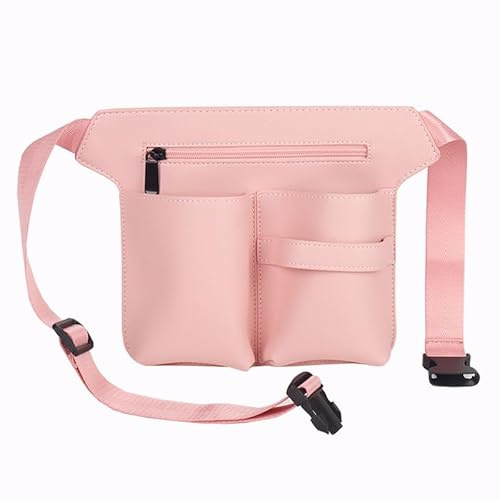 Friseur Werkzeugtasche,Friseurtaschen Leder Gürteltasche Friseur Scherentasche,Friseur Bauchtasche dient zur Aufbewahrung von Friseurscheren,Haarkämmen,etc (Rosa)