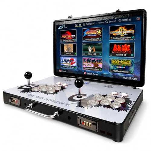 Arcade pieghevole per 4 giocatori con schermo a LED da 22 pollici e joystick Sanwa, 23.000 giochi retrò inclusi
