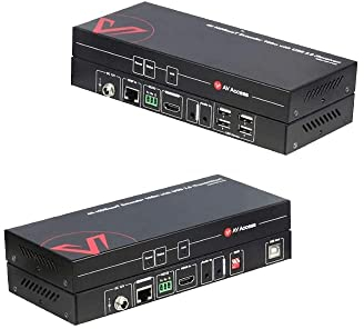 AV Access Extensor KVM USB HDMI (HDBaseT) hasta 100m/328 pies, UHD 4K a 60 Hz/1080 a 120 Hz, 4 Puertos USB 2.0, Conmutador DIP EDID, RS232, PoH Unidireccional, sin Latencia Mediante Cable Cat5e/6/RJ45