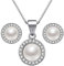 Lydreewam Perlen Kette Ohrringe Schmuckset Silber 925 für Damen mit Blau Valentinstag Geschenkbox