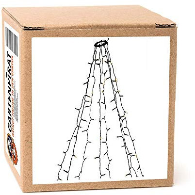 Gartenpirat Weihnachtsbaum-Lichterkette mit Ring für Weihnachtsbäume bis 1,8 m Beleuchtung 160 LED warmweiß Timer-Funktion 8 LED-Stränge 2 m lang