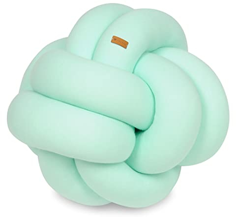 Velinda Knotenkissen Dekokissen Sofakissen Affenfaust-Kissen Türstopper 30x30cm (Muster: Mint)
