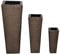 Tidyard Lot de 3 Pcs Pots de Fleurs en Résine Tressée Marron