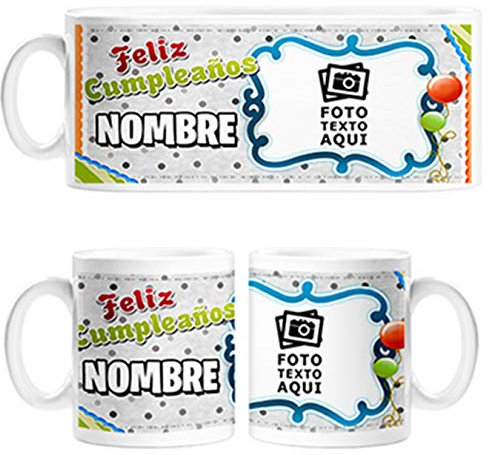 Diver Tazas Taza Personalizada con Foto y Nombre Feliz cumpleaños - Cerámica