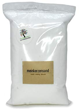 KERZENSAND Wachsgranulat 1000g in verschiedenen Farben (inkl. 4 Dochte) - Kerzenwachsgranulat - Gestalten Sie ihre Kerzen individuell - kreativ - vielseitig - dekorativ (Weiß)