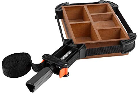 Multi-Function Adjustable Corner Clamp Band Strap 4 Jaws Picture Frame Holder Woodworking Tool Quick Release Band Clamp Frame Clamping Strap Holder Strap Clamp Belt Clamp