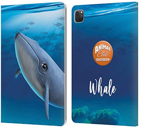 Head Case Designs Licenciado Oficialmente Animal Club International Ballena Submarinas Carcasa de Cuero Tipo Libro Compatible con Apple iPad Pro 11 2020/2021 / 2022