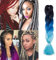 Silk-co Braids Extensions 60cm Kunsthaar zum Einflechten, 1 Stück Braids Haare, Crochet Hair Für Jumbo Braids Box Braid Twist Zopf Haarverlängerung Blau ombre