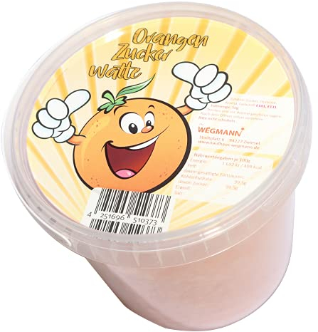 Wegmann XXL Zuckerwatte im Eimer mit Premium-Qualität, 50 g (1er Pack) Orange