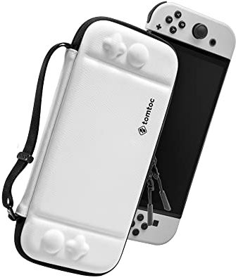 tomtoc Slim Tasche Case für Nintendo Switch / Switch OLED Modell, Ultra-dünn, Schlank, Leicht Hartschalen, Rundumschutz Tragetasche für Switch Konsole und 10 Spiele, Eva Hard Schutzhülle