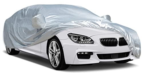 ConBlom Heavy Duty Car Cover Rain Snow UV Protection Outdoor Breathable Large (430*160*120CM), Silver