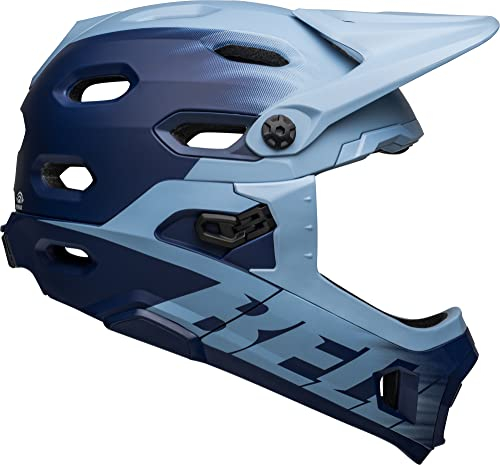 BELL Unisex – Erwachsene Casco Super Dh MIPS MTB Helm, Hellblau matt/Marineblau, L (58-62 cm)