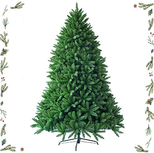 GYMAX 150 cm Albero di Natale, 600 Rami in PVC, Folto e Realistico, Base Pieghevole in Metallo, Montaggio Facile (Stile 3)