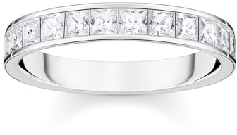 THOMAS SABO Ring weiße Steine Pavé Silber Recyceltes 925 Sterling Silber Zirkonia, Größe 56, TR2358-051-14-56