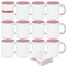 Sumex 11oz Set of 12 Sublimation Blanks Ceramic Coffee Mugs for Tea, Milk, Latte, Hot Cocoa,Pink Inner and Handle
