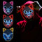 3 x Demon Slayer Fox Maske LED Cosplay Katzenmaske Japanisches Anime Halloween Kostüm Requisiten für Erwachsene (3 Stück)