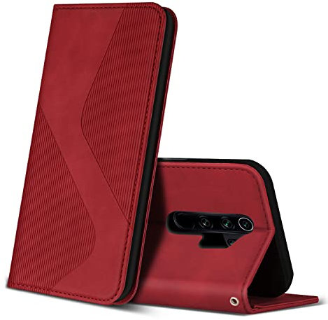 ZONNAVI Hülle für Xiaomi Redmi Note 8 Pro, PU Leder Handyhülle mit Kartenfächer und Standfunktion, Lederhülle Flip Wallet Case Schutzhülle für Xiaomi Redmi Note 8 Pro (Rot)