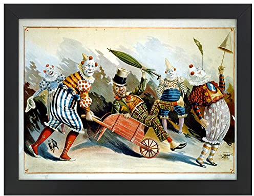 Legendarte - Poster, Vintage Poster Werbung Five Circus Clowns - Bild, Wanddekoration 50 x 70 cm