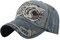 YULOONG Vintage Baseball Cap Denim Bestickter Haifisch Trucker Hut Retro Sonnenhut mit ausgefransten Kanten 100% Baumwolle Outdoor Cap Unisex B