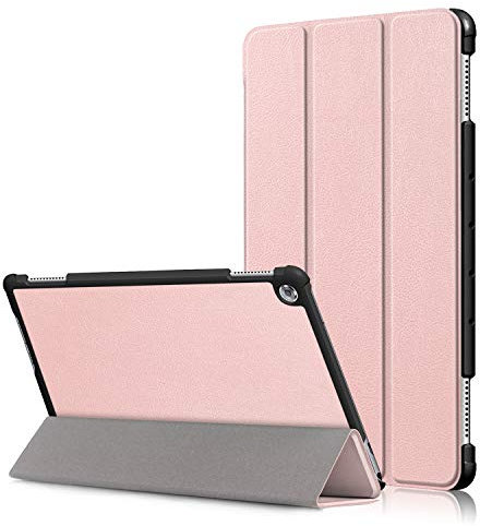 Huawei Mediapad M5 Lite Case, Folding Case for Huawei Mediapad M5 Lite Tablet, Magnetic Anti-Scratch Case, Case with Pencil Function (Rose Gold).
