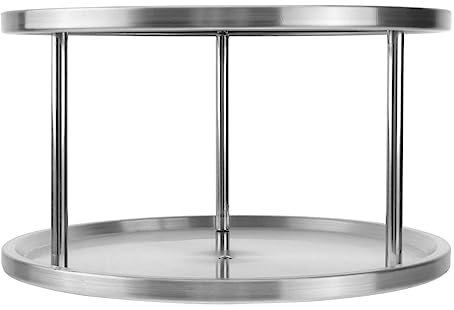 Assiette de service à Dessert en acier inoxydable assiette à Snack à 2 niveaux tour de support de plateaux d'affichage de fruits de mer en métal pour Buffet de Restaurant