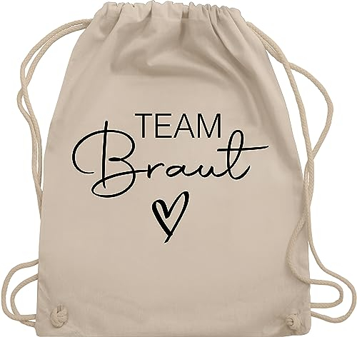 Turnbeutel Rucksack - JGA Junggesellenabschied Frauen - Team Braut Crew Bride - Unisize - Naturweiß - team-braut-tasche brauttaschen bachelorette party beutel junggesellinnenabschied outfit