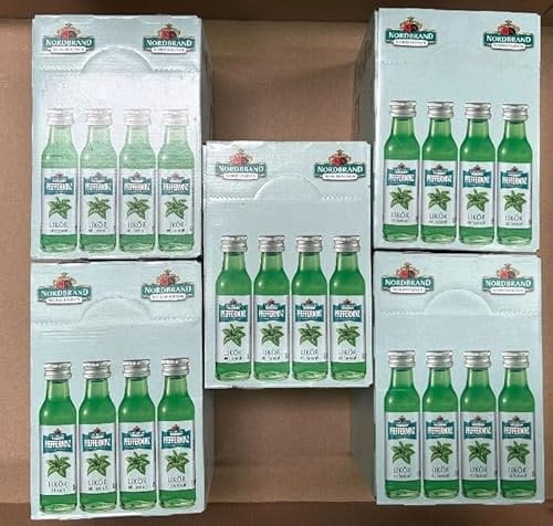 5 Boxen a 24 Flaschen Nordbrand Pfefferminz Likör a 0,02 18% vol.