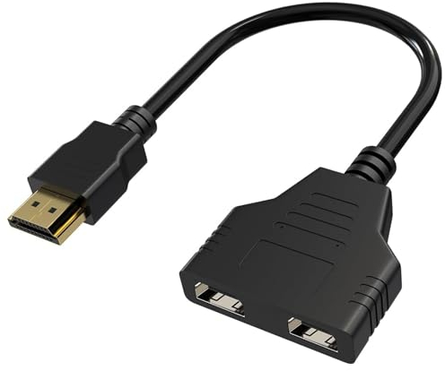 VIEVRE HDMI Splitter, 2 Monitore Können Nicht Gleichzeitig Verwendet Werden, 1080P HDMI Adapter, HDMI Verteiler, HDMI Mehrfachstecker, HDMI Doppelstecker für HDTV HD