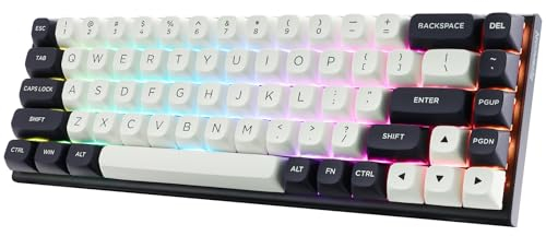 Redragon K701 Rapid Trigger Mechanical Gaming Keyboard, 60% Wired with Adjustable Actuation, Magnetic Switch, 8k Hz Polling Rate, RGB Backlit, 68 Keys Mini for PC Gamer, White/Blue-Black