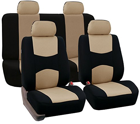Xibany Auto Sitzbezüge für Seat Altea XL 2004 2005 2006 2007 2008 2009-2015, Autositzbezüge Kompletter Satz, Sitzschoner Auto Autositz Schonbezug, Atmungsaktiv Bequem Schonbezüge,D Beige