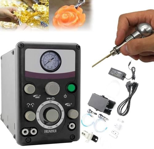 Máquina de grabado joyería neumática,220V Grabador impacto doble cabezal,Herramienta de joyería de grabado multifunción eléctrica,Graver Graver neumático 400-8000 PRM para manualidades,110V