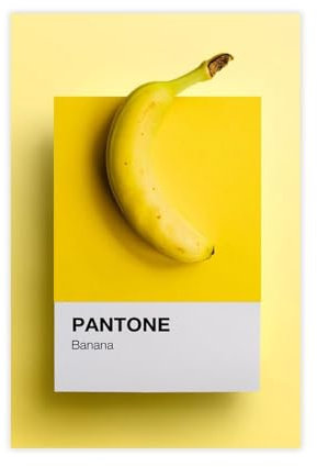 Hndeial Pantone Bananenkunst, Leinwand-Poster, Wandkunst, Dekordruck, Gemälde für Wohnzimmer, Schlafzimmer, Dekoration, ungerahmt, 30 x 45 cm