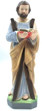 Statue des Heiligen Andreas Apostel aus Gips, handbemalt, 30 cm