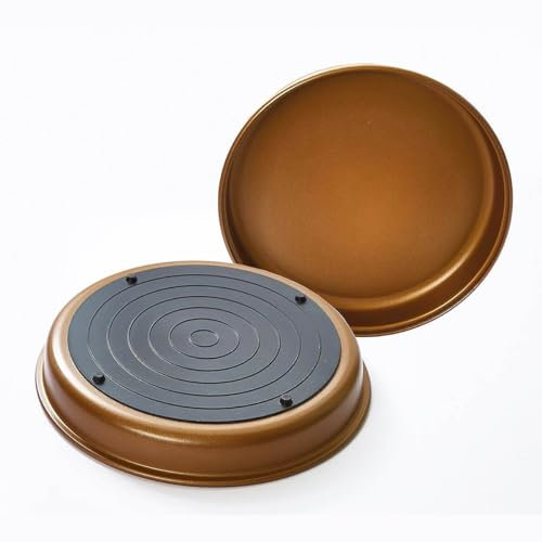 Microwave Crisper Copper Thermal Base Quick Heating Cool-Touch Silicone Rim Chips Pizza Bacon Browning Meat Fish 25cm Dia