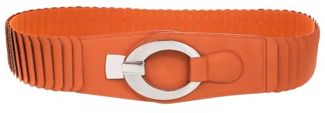 lordies Gürtel Elastisch Stretch Stretchgürtel Damen Taillengürtel Einfarbig (Orange)