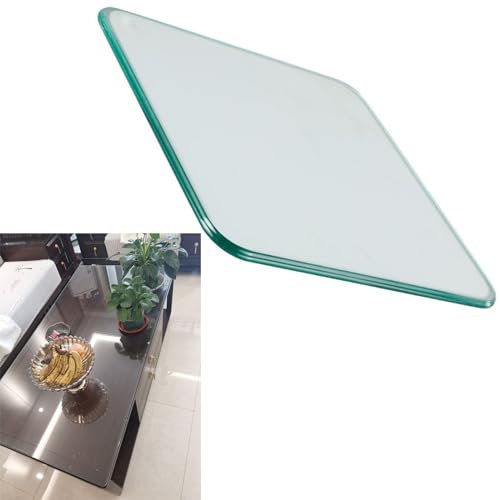 Glasplatte Rechteckig/Eckig Glastisch Tischplatte Aus Gehärtetem Glas Tisch Glasscheibe 8mm Dick, Tischplatte Aus Sicherheitsglas Glas, Mit 6 Anti-Rutsch-Pads, Für Couchtisch, Esstisch(60x60cm)