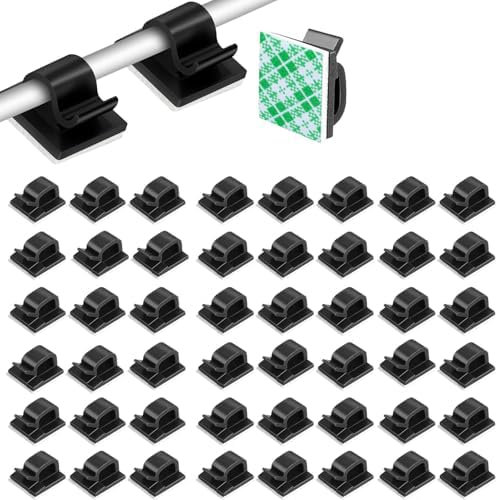 50PCS Cable Tidy Clips, Wire Holder, Cable Management Clips for USB Cables, Power Cords, Charging Cables