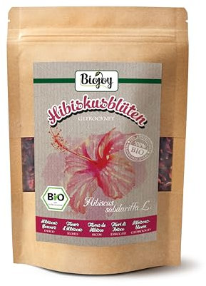 Biojoy Fleurs d'Hibiscus séchées BIO (100 g), idéale pour Infusion, sans additifs (Hibiscus sabdariffa L.)