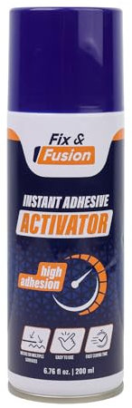 FIX & FUSION Activator Spray (200 ml), Instant Cure Accelerator for Cyanoacrylate (CA) Super Glue for Wood, Plastic, Rubber, Granite, and DIY, Accelerates Bonding Strength, (1 Pack)