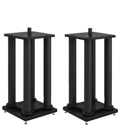 Soportes para altavoces de monitor Soporte para altavoces de 10 y 12 pulgadas Soporte para altavoces de piso Base de metal Bandeja Soporte para monitor de estudio con absorción de impactos, B-115CM