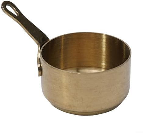 Besttoolifes Mini Casserole à Sauce en Cuivre Avec Poignée - 60 ml/80 ml/100 ml, Petite à Lait de Cuisine Fiable (Doré, 60 ml)