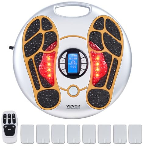 VEVOR Stimulateur Circulation Sanguine de Pied EMS et TENS Masseur de Pieds avec 25 Modes, 99 Intensités, Télécommande, Appareil de Massage de Pieds Électrique, pour Soulager la Douleur Plantaire